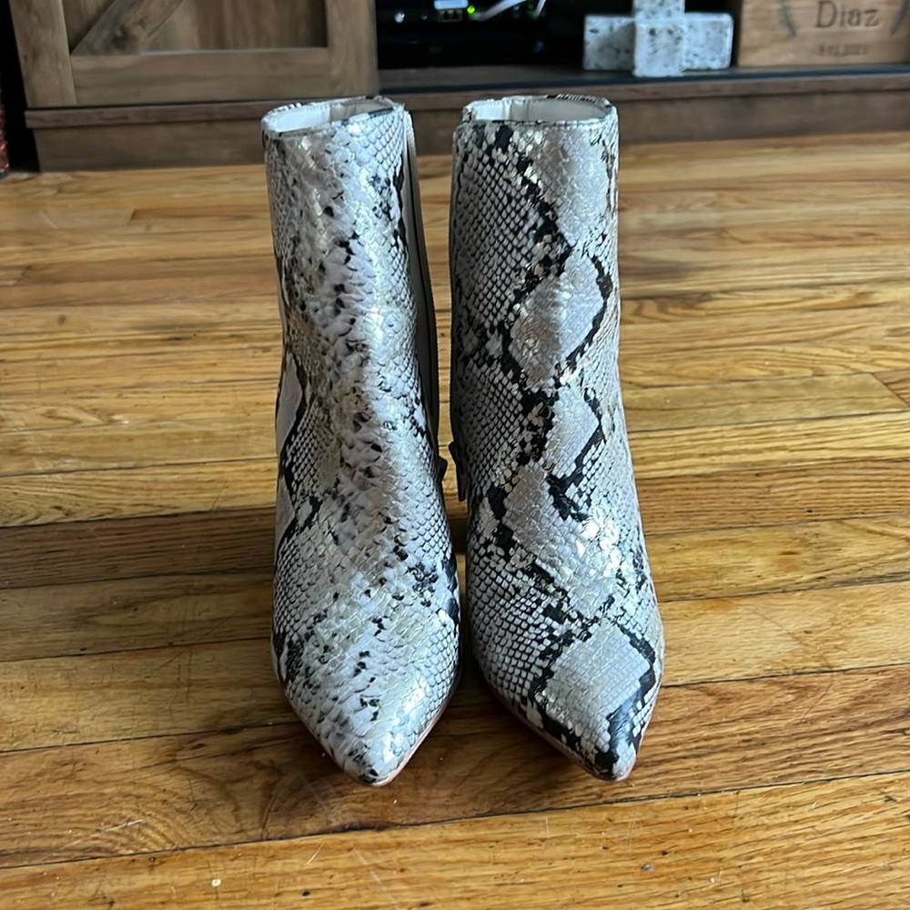 Also Snake Print Block Bootie